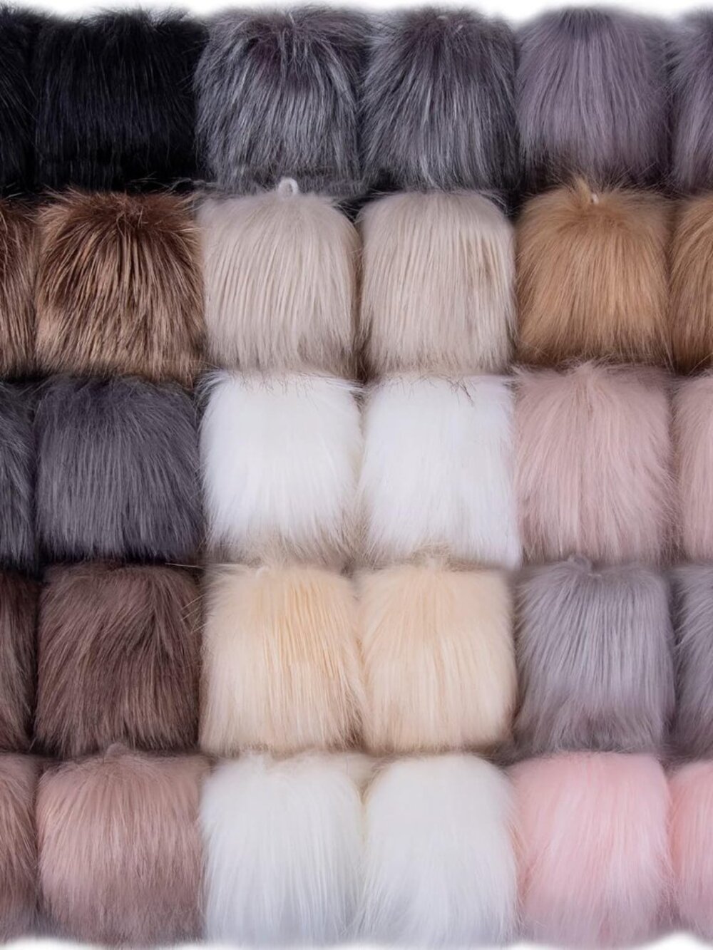 30 Pieces Faux Fur Pom Pom Balls Fluffy Pom Pom with Elastic Loop Pom Pom for Ha